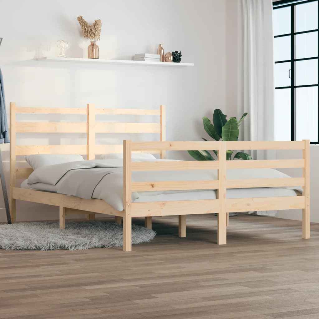 vidaXL Estrutura de cama 100x200 cm pinho maciço branco